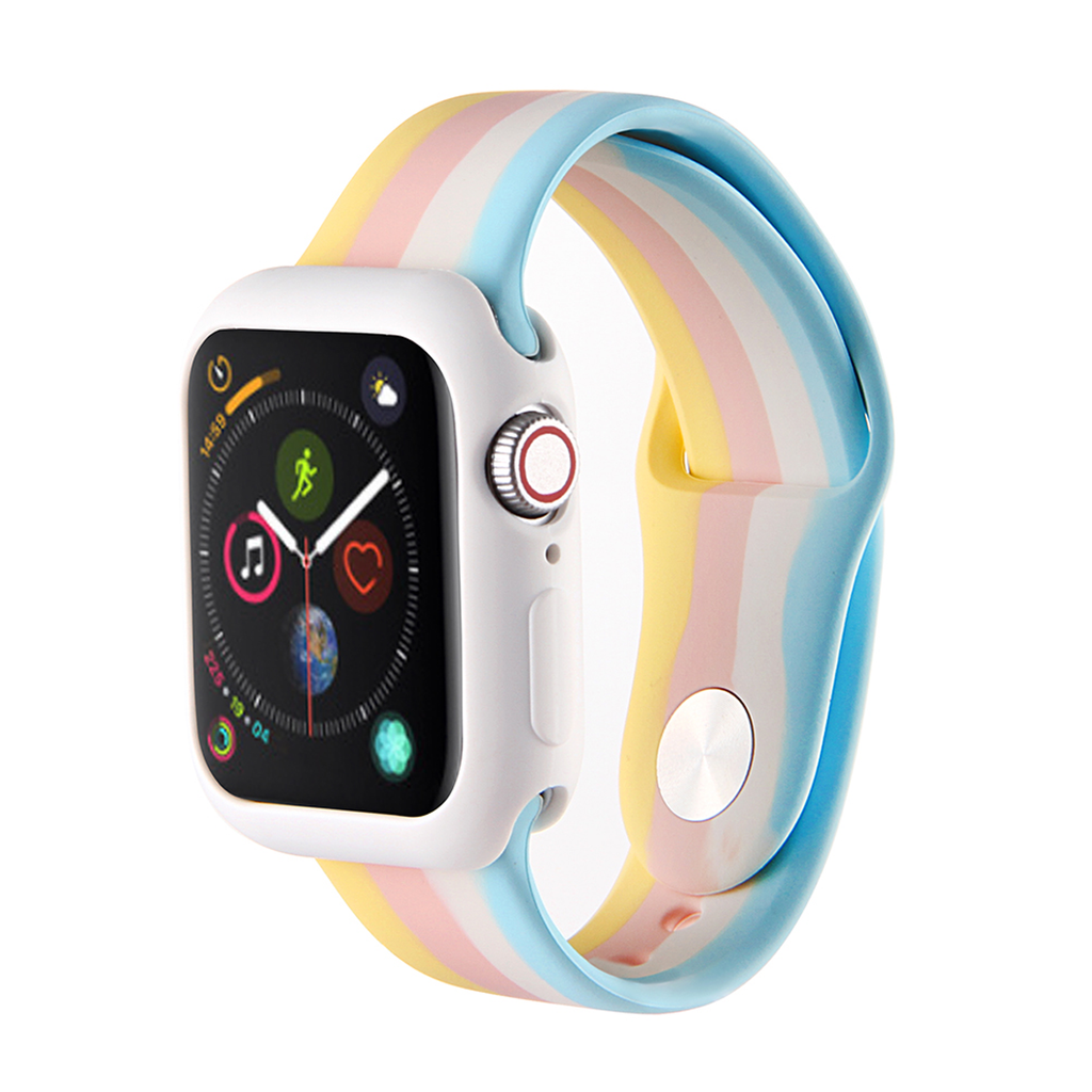 *FREE WATCH CASE* Multicolor Striped Silicone Apple Watch Band - Memebands
