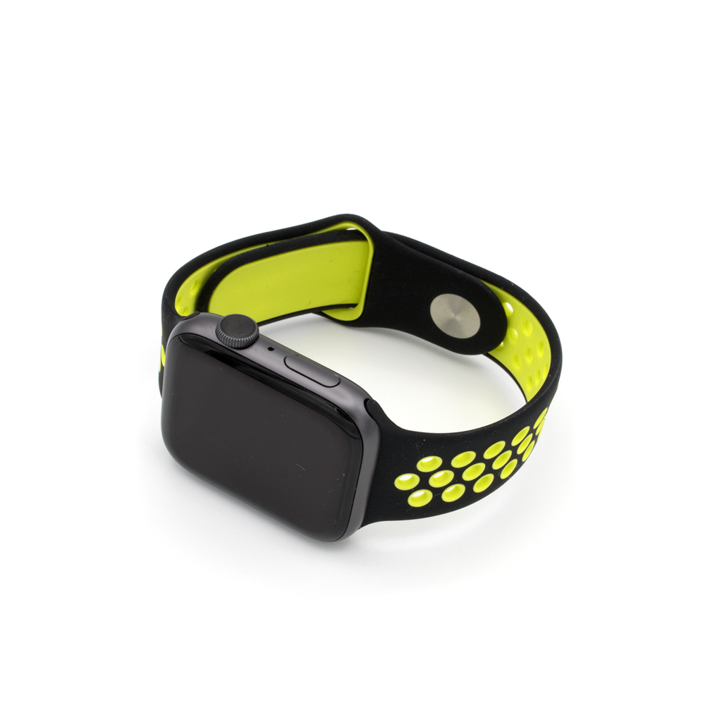 Sport Silicone Watch Band - Black/Neon Yellow - Memebands